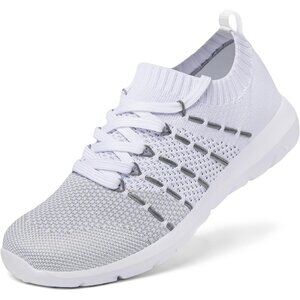 🆕Women White Running Breathable Knitting flexible Mesh Sports Shoes Sneakers